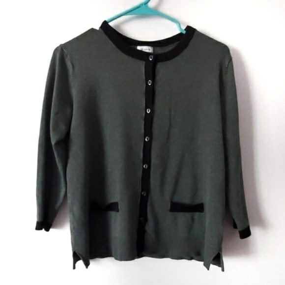 Susina Sweaters - Susina Black Gray Cardigan Small